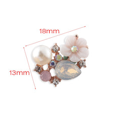 Flatback Rhinestone Flower Buttons, Set of 10