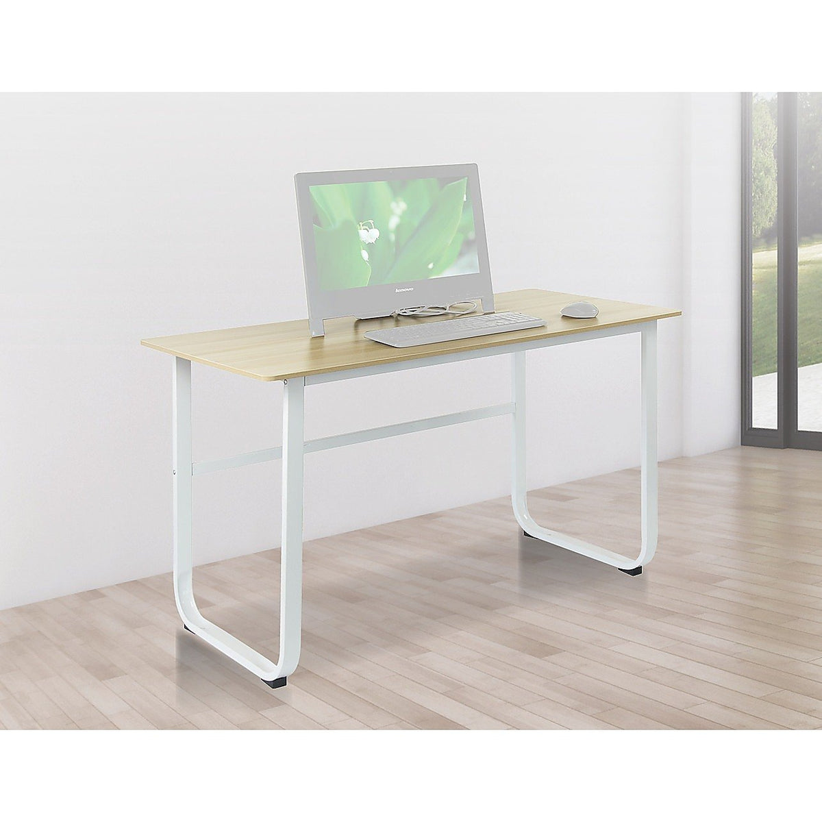 Wood & Steel Computer Desk