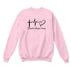 Faith Hope Love Graphic Long Sleeve Hoodie