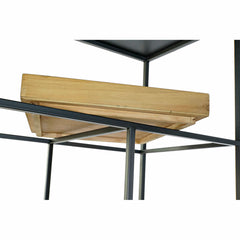 Fir & Black Metal 6-Tier Shelving Unit