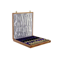 Wood & Stone Chess Set, 30 × 30.5 × 4.5 cm