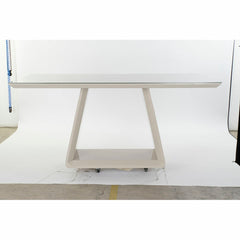 Grey MDF Dining Table, 160 × 90 × 75 cm