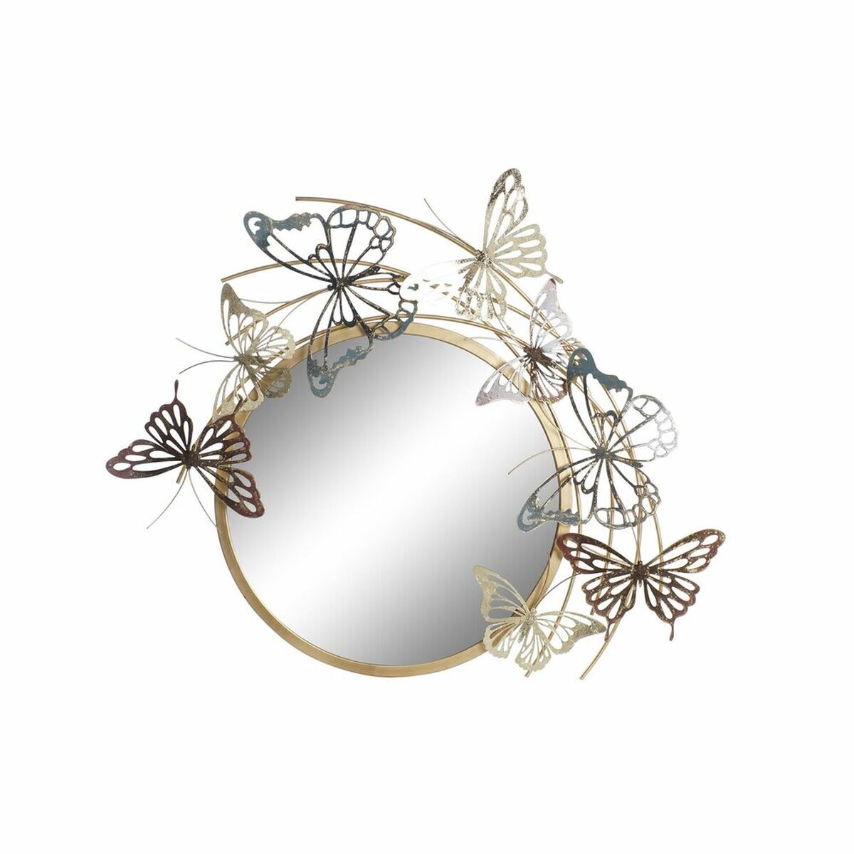 Golden Metal Butterfly Wall Mirror