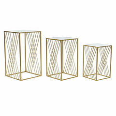 Golden Nesting Tables, Set of 3, 40 × 40 × 70 cm
