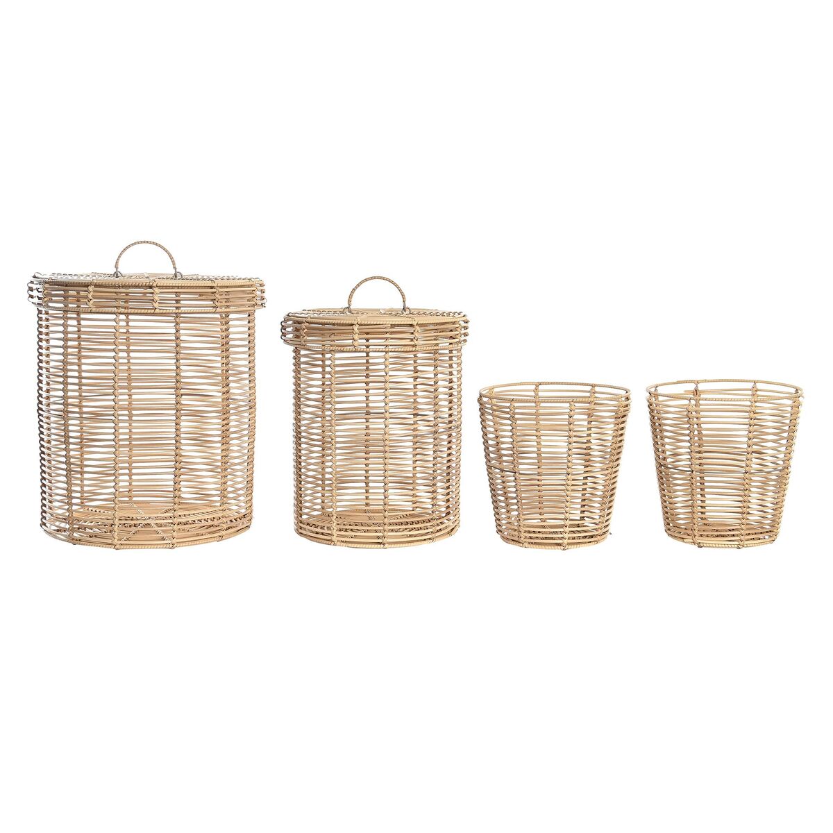 Boho Metal & Polypropylene Basket Set, 42 × 42 × 48 cm