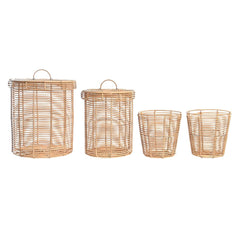 Boho Metal & Polypropylene Basket Set, 42 × 42 × 48 cm