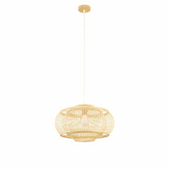 Light Brown Bamboo Ceiling Light, 44 × 44 × 25 cm
