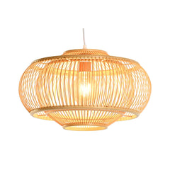 Light Brown Bamboo Ceiling Light, 44 × 44 × 25 cm