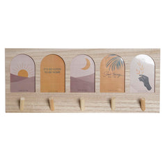 Natural Multicolour MDF Coat Rack, 56 × 5 × 23.5 cm
