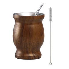 Argentine Yerba Mate Cup, Double-Wall Stainless Steel, 8 oz