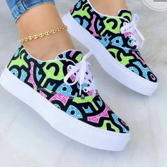 Graffiti Print Women's Sneakers