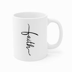 Faith Script Cross Mug, 11 oz