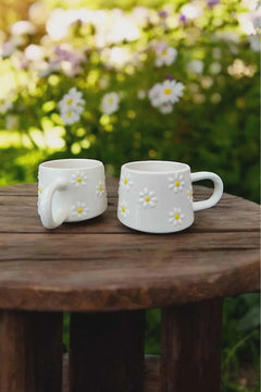 Handmade Yellow Daisy Mug Set