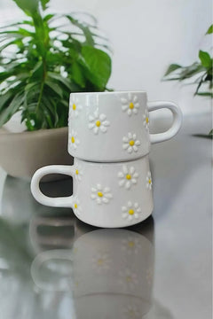 Handmade Yellow Daisy Mug Set