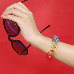 Rainbow Acrylic Chain Bracelet