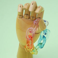 Rainbow Acrylic Chain Bracelet