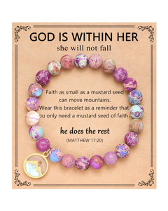 Eryuor Mustard Seed Bracelet Jewelry Christian Gifts for Women Faith Based Spiritual Religious Confirmation Birthday Christmas Valentines Day Baptism Gifts for Teen Girls 12 14 15 16 18