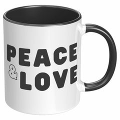 Peace and Love Accent Mug, 11 oz