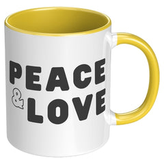 Peace and Love Accent Mug, 11 oz