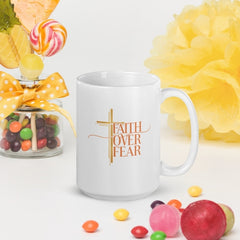 Faith Over Fear Cross Mug