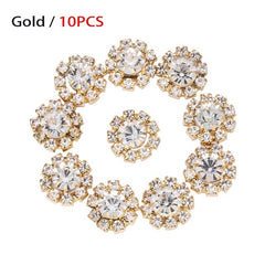 Rhinestone Snowflake Buttons, Set of 10