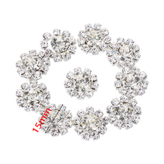 Rhinestone Snowflake Buttons, Set of 10