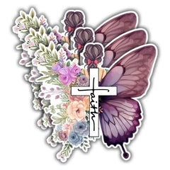 (3 pcs) Christian Faith Sticker Jesus Vinyl Decal Stickers for Books Laptops Phonecase Water Bottles Kindles Car Hard Hat - Size 2.9 x 3
