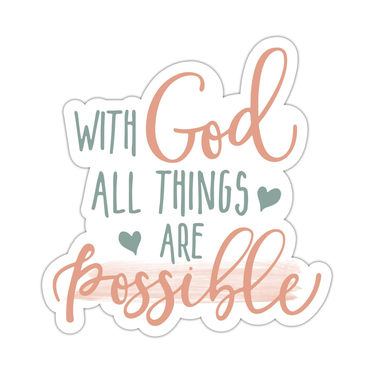 ZURRAM with God All Things are Possible Christian Faith Sticker Vinyl Waterproof Sticker About Jesus Prayer Religious Stickers Decals for Laptop Water Bottle Bible Journal