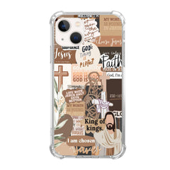 God Jesus Faith Collage Phone Case Compatible with iPhone 15 Plus，Brown Jesus Vibes Collage Cool Teen Woman Girl Boy Case for iPhone 15 PlusShockproof TPU Bumper Protective Case