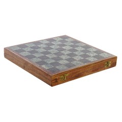 Wood & Stone Chess Set, 30 × 30.5 × 4.5 cm