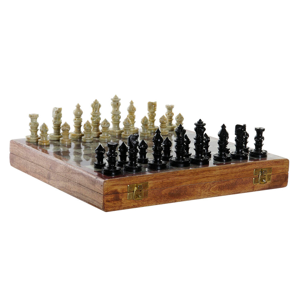 Wood & Stone Chess Set, 30 × 30.5 × 4.5 cm