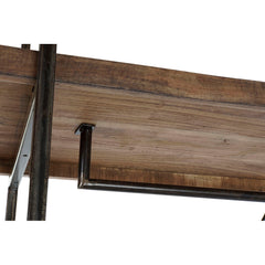 Mango Wood & Black Metal Wardrobe, 130 × 47 × 205 cm
