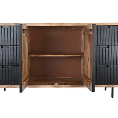 Mango Wood & Black Metal Sideboard
