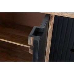 Mango Wood & Black Metal Sideboard
