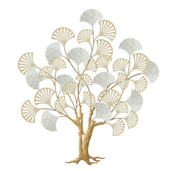 Golden & White Tree Wall Decoration, 75 × 5.7 × 82 cm