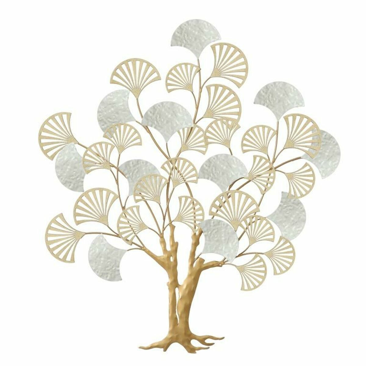 Golden & White Tree Wall Decoration, 75 × 5.7 × 82 cm