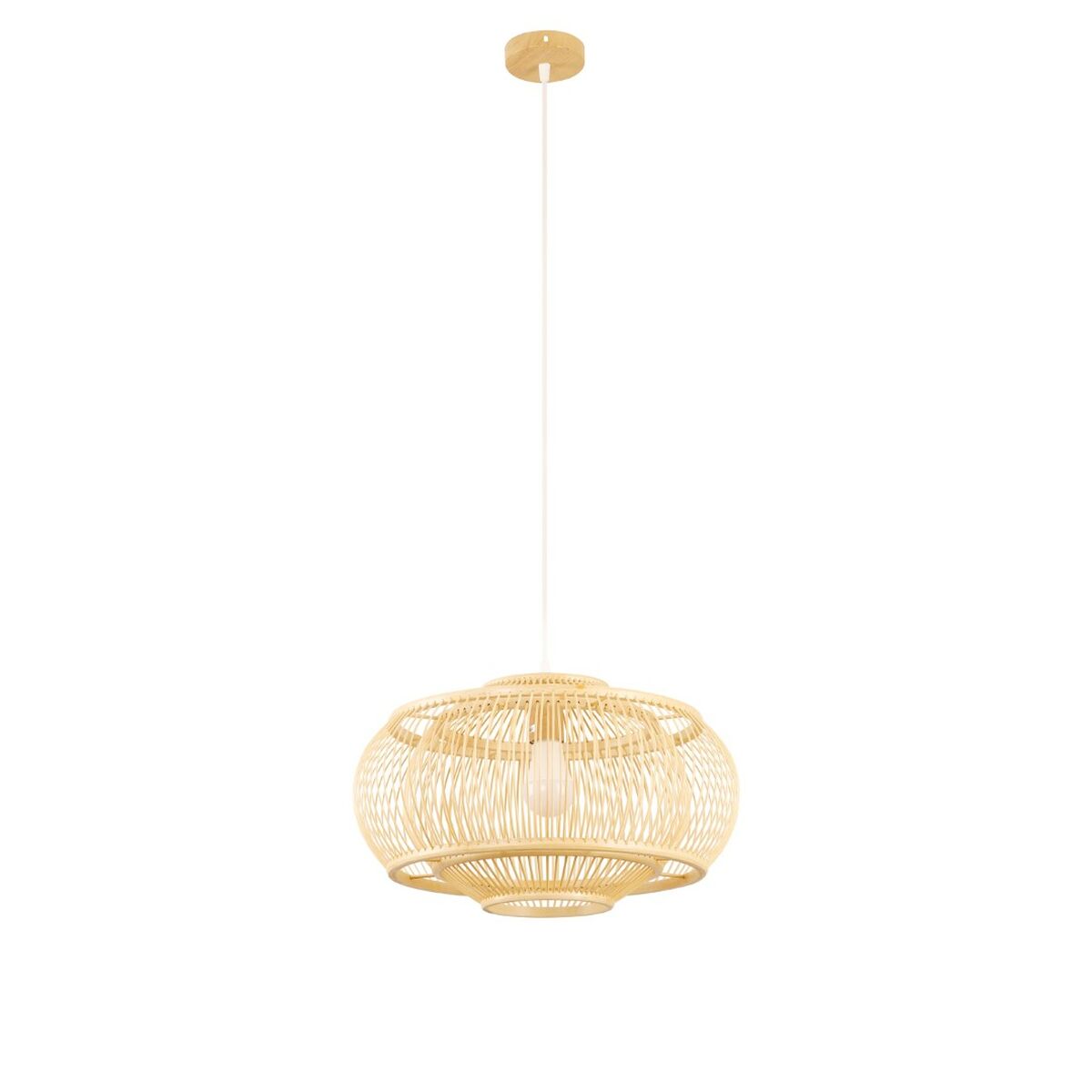 Light Brown Bamboo Ceiling Light, 44 × 44 × 25 cm