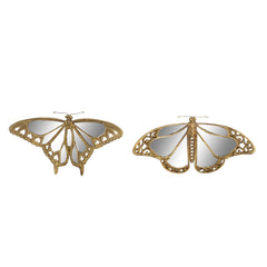 Golden Wall Decoration, Set of 2, 39.5 × 4 × 20 cm