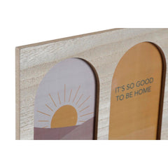 Natural Multicolour MDF Coat Rack, 56 × 5 × 23.5 cm