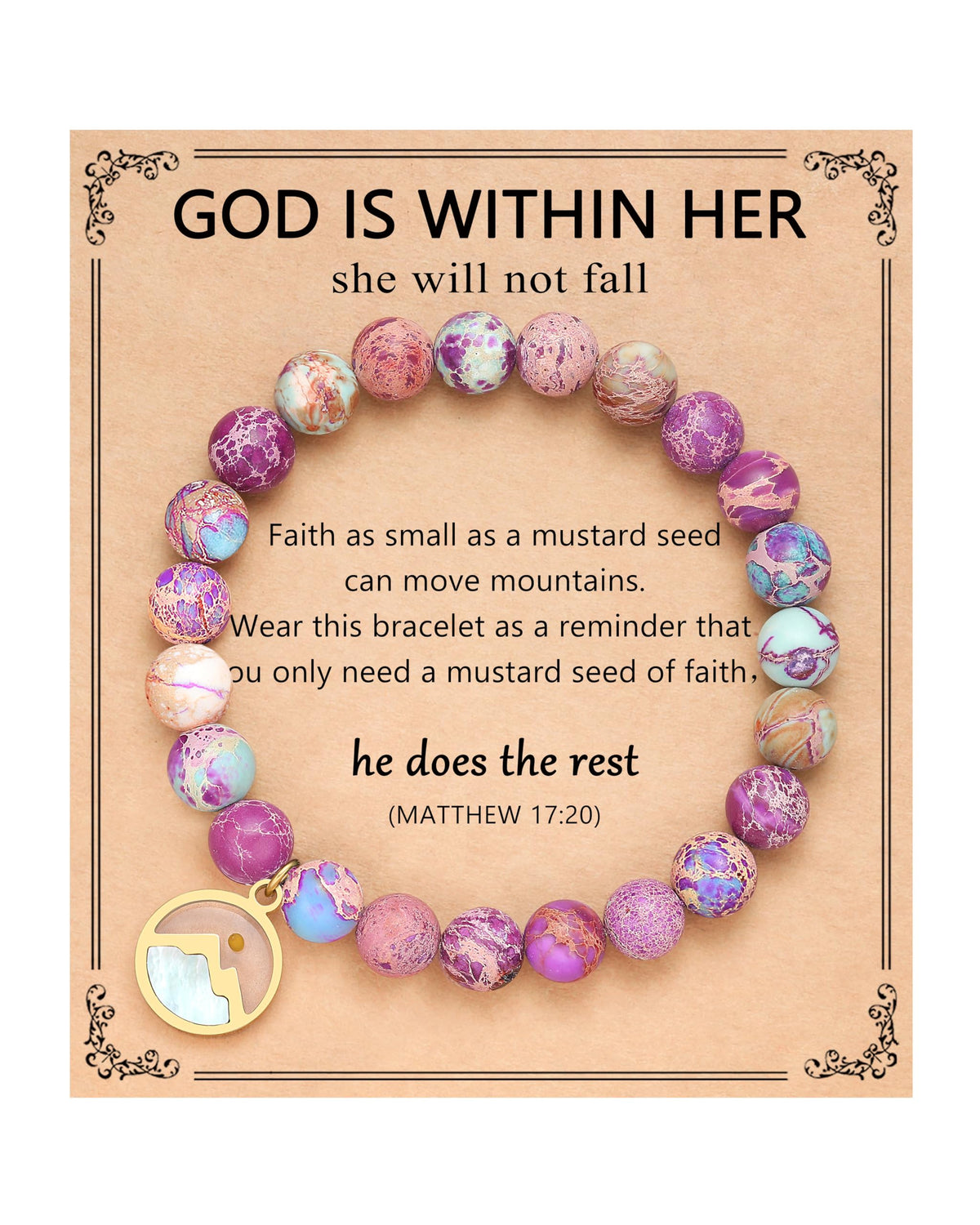 Eryuor Mustard Seed Bracelet Jewelry Christian Gifts for Women Faith Based Spiritual Religious Confirmation Birthday Christmas Valentines Day Baptism Gifts for Teen Girls 12 14 15 16 18