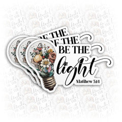(3Pcs) Be The Light Matthew 5:14 Stickers Inspirational Christian Faith Decal Bible Verse Stickers Religious Faith 2" Die-Cut Waterproof Vinyl Sticker for Kindle Laptop Water Bottle Gifts 2 Inches
