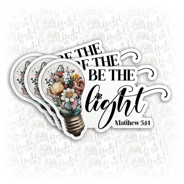 (3Pcs) Be The Light Matthew 5:14 Stickers Inspirational Christian Faith Decal Bible Verse Stickers Religious Faith 2" Die-Cut Waterproof Vinyl Sticker for Kindle Laptop Water Bottle Gifts 2 Inches