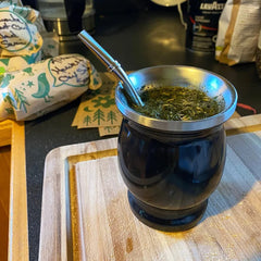 Argentine Yerba Mate Cup, Double-Wall Stainless Steel, 8 oz