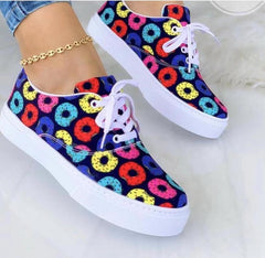 Graffiti Print Women's Sneakers