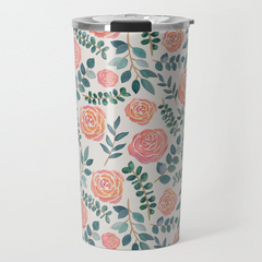 Watercolor Floral Travel Coffee Mug