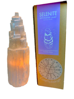 Selenite Crystal Skyscraper Lamp