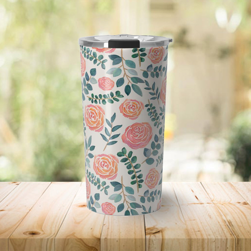 Watercolor Floral Travel Coffee Mug