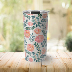 Watercolor Floral Travel Coffee Mug