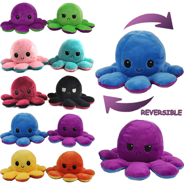 Reversible Mood Octopus Plush