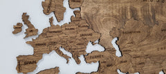 Wooden World Map Wall Art, Large